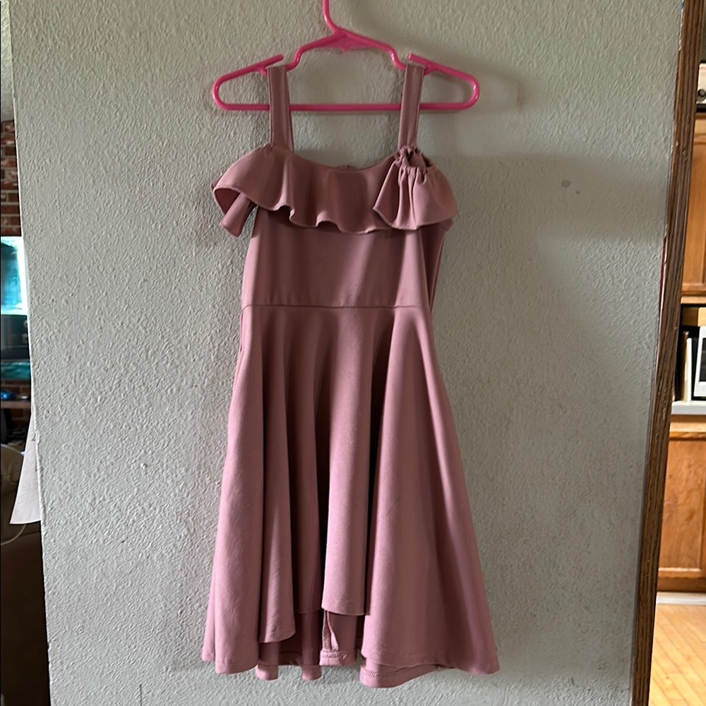 Pink Ruffled Tiered Sundress with Spaghetti Straps